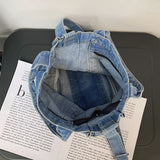 Denim Women Messenger Bag Large Capacity Adjustable Strap