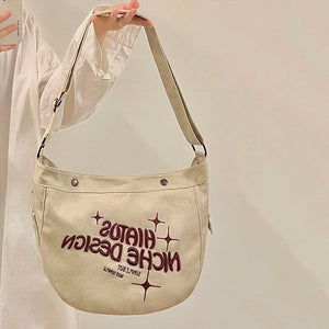 Denim Women Shoulder Bag Large Capacity Letters Ladies Hand Bag