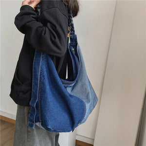 Denim Women Tote Crossbody Shoulder Bag Casual Jeans Woman Handbags Large
