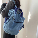 Denim Backpack Women Big Capacity School Backpacks Girls Travel Bag Mochila