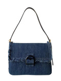 Denim Women Shoulder Bag Large Capacity Tassels Handbag