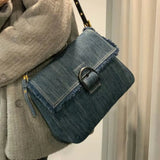 Denim Women Shoulder Bag Large Capacity Tassels Handbag