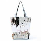 Cartoon Cat Print Makeup Bag Heat Transfer Shoulder Bag