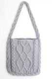 Knitted Foldable Handbag Women Shopping Tote Wool Shoulder Bag
