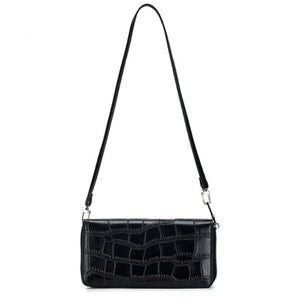 Women's Leather Crossbody Bag with Chain Strap Flap Messenger Handbag