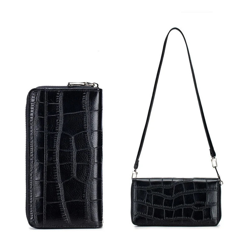 Women's Leather Crossbody Bag with Chain Strap Flap Messenger Handbag