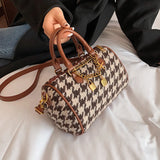 Houndstooth Woolen Messenger Bag Autumn/Winter Handbag