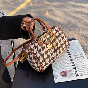 Houndstooth Woolen Messenger Bag Autumn/Winter Handbag