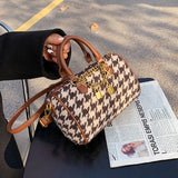 Houndstooth Woolen Messenger Bag Autumn/Winter Handbag