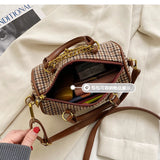 Houndstooth Woolen Messenger Bag Autumn/Winter Handbag