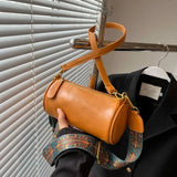 Vintage Cylinder Shoulder Bag Chain Handbag