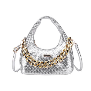 Y2K Leather Crossbody Bag w/ Chain Handle