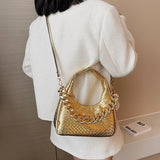 Y2K Leather Crossbody Bag w/ Chain Handle