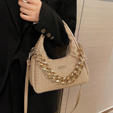 Y2K Leather Crossbody Bag w/ Chain Handle