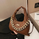 Y2K Leather Crossbody Bag w/ Chain Handle