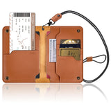 Leather Passport Wallet Travel Organizer Neck Holder