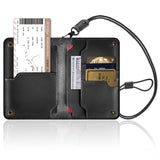 Leather Passport Wallet Travel Organizer Neck Holder