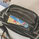 Women Men Waist Bag PU Leather Belt Waterproof Pack Phone Hip Bag