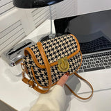 Green Plaid Houndstooth Waist Bag for Women