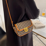 Green Plaid Houndstooth Waist Bag for Women