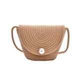 High Straw Small Bucket Bag for Beach Shoulder Bag