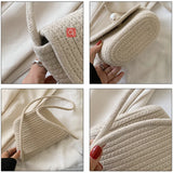 High Straw Small Bucket Bag for Beach Shoulder Bag