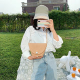 High Straw Small Bucket Bag for Beach Shoulder Bag