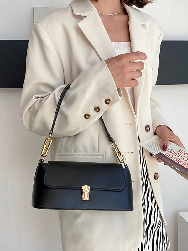 Women's Top Handle Shoulder Bags Pu Leather Solid