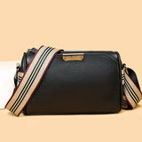 3 Layer Cow Leather Women Shoulder Crossbody Bags