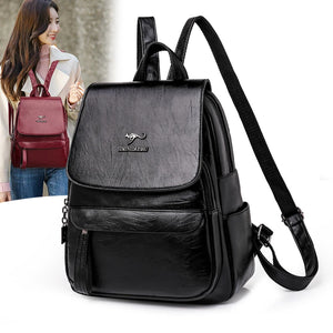 Women Multifunction Shoulder Bags Leather School Bags for Teenage Girls
