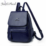 Women Multifunction Shoulder Bags Leather School Bags for Teenage Girls