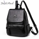 Women Multifunction Shoulder Bags Leather School Bags for Teenage Girls