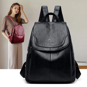 Women Multifunction Shoulder Bags High Leather School Bags for Teenage Girls