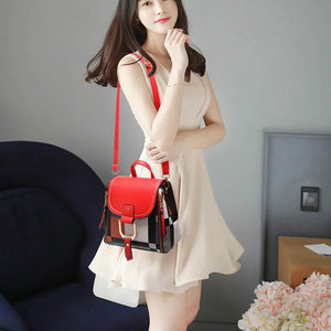 Women Leather Backpacks School Bag for Teenager Girls Travel Bag