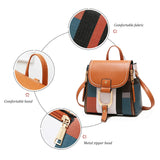 Women Leather Backpacks School Bag for Teenager Girls Travel Bag