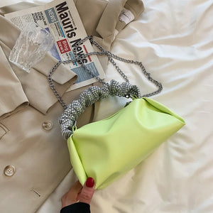 Casual Chain Crossbody Bag Women Shoulder Handbag PU Messenger Bag