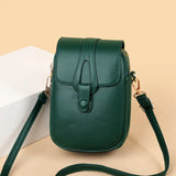 Small PU Leather Crossbody Bag for Women, Solid Color Shoulder Messenger Purse