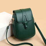 Small PU Leather Crossbody Bag for Women, Solid Color Shoulder Messenger Purse