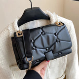 Rivet Thread Handbags for Women Messenger Shoulder Bag