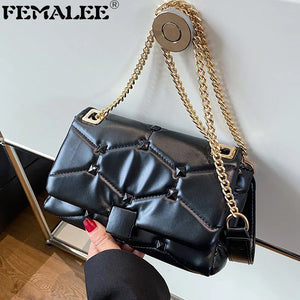 Rivet Thread Handbags for Women Messenger Shoulder Bag