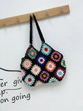 Braided Crochet Shoulder Bag Ethnic Style Large Capacity Beach Bucket Purse