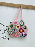 Braided Crochet Shoulder Bag Ethnic Style Large Capacity Beach Bucket Purse