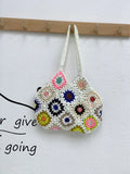 Braided Crochet Shoulder Bag Ethnic Style Large Capacity Beach Bucket Purse