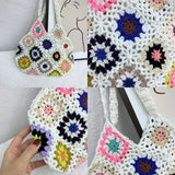Braided Crochet Shoulder Bag Ethnic Style Large Capacity Beach Bucket Purse