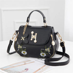Embroidered Shoulder Bag Women's Handbag Tote Purse Crossbody