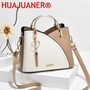 Women's Leather Shoulder Bag Heart Pendant Totes Bag