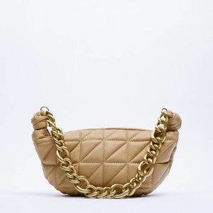 Thick Chains Women Shoulder Bags Diamond Lattice Handbags Lady Small Tote Bag