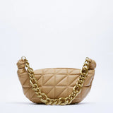 Thick Chains Women Shoulder Bags Diamond Lattice Handbags Lady Small Tote Bag