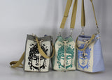 Canvas Buddha Print Bucket Bag Cross Body Shoulder Hand Bag
