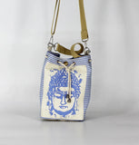 Canvas Buddha Print Bucket Bag Cross Body Shoulder Hand Bag